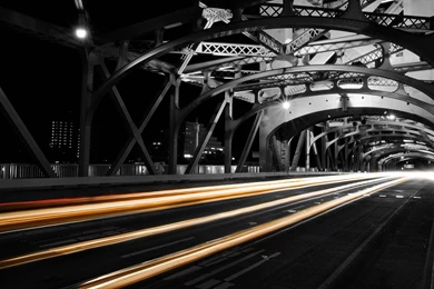Cityscapes Night Architecture Bridges Urban Highways Long Exposure ...