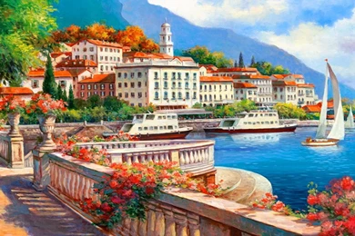 Landscape Of The Lake Como (