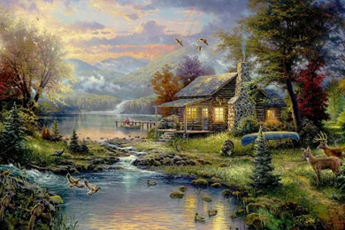 Country House Wallpaper, Art, Paintings