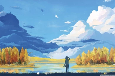 Fall Scenery Painting HD Desktop Wallpapers : High Definition ...