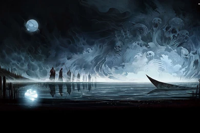 Lake Of The Dead, Moon, Night, Death, Ghost, Skull, Skeleton ...