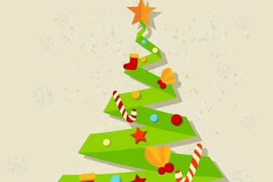 Paper Christmas Tree Backgrounds Vector