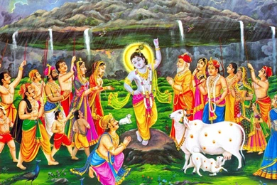 Krishna And Govardhan Desktop Nice Wallpapers