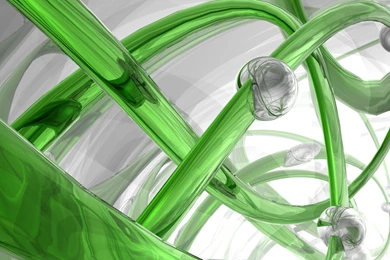 Download Wallpapers 3840x2160 3d, Spiral, Glass, Green, White 4K ...