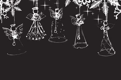 Angel Christmas Backgrounds Vector Free Vector / 4Vector