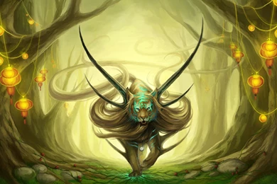 Arts Spikes Fantasy Lights Trees Fiction Tiger Mane Forest ...