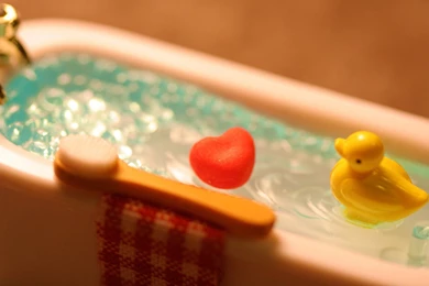 Rubber Ducky Taking A Bath, Tub, Toy, Heart, Funny, 1920x1080 HD ...
