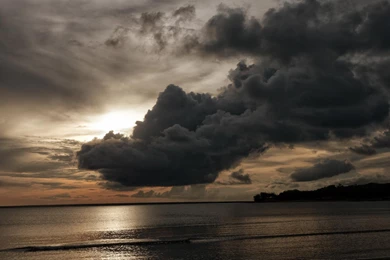 Storm Clouds Hovering Above A Sea (