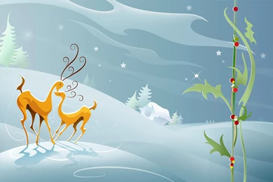 Free Holiday Christmas Deer Computer Desktop Wallpapers
