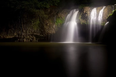 Water Fall At Night