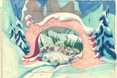 Original Backgrounds Layout Design By Maurice Noble For "Dr. Seuss ...