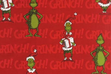 Holiday Inspirations Fabric Christmas Grinch On Red