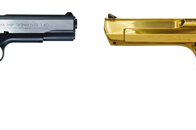 Guns, Dual Screen, Desert Eagle, Colt 1911 :: Wallpapers