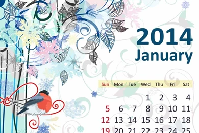 January 2014 Calendar HD Desktop Wallpapers