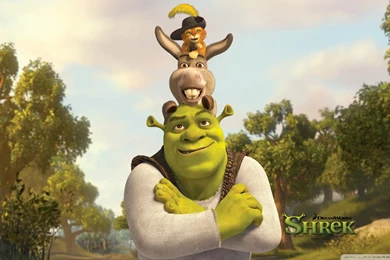 Shrek, Puss And Donkey HD Desktop Wallpapers : Widescreen : High ...
