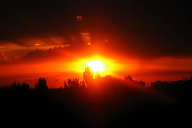 Evening Golden Sun Set Wide 4K Wallpapers