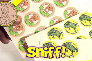 Scratch 'n Sniff Vintage 80's Stinky Stickers   Party Time ...