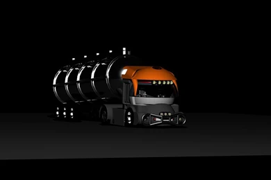 Orange Truck In AUTOCAD DRAWING