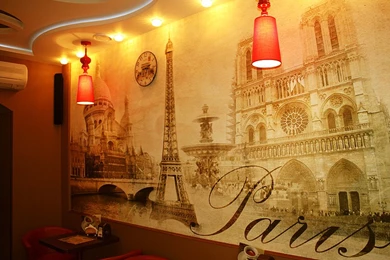 STICKER MURAL Paris Vintage Classic Gold Autumn Wallpapers Decole ...