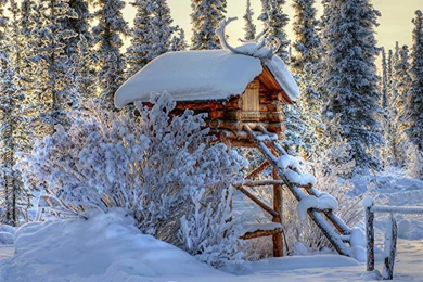Snowy Cottage Wallpapers