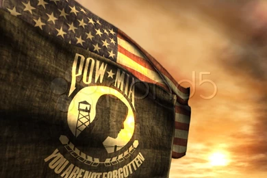 1097) Pow Mia And American Flags With Sunset. Stock Footage   YouTube