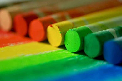 Download Wallpapers 2560x1440 Chalk, Crayons, Multicolored, Lines ...