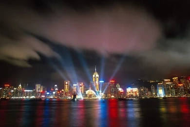 Hong Kong Victoria Harhor Night Scene   Hong Kong Night Scene ...