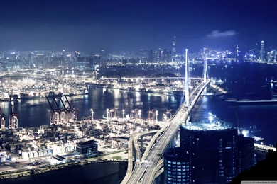Panoramic View Of Hong Kong At Night Wallpapers Full HD [2560x1600 ...