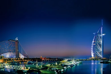 HD Backgrounds Dubai Burj Al Arab And Jumeirah Beach Hotel Night ...