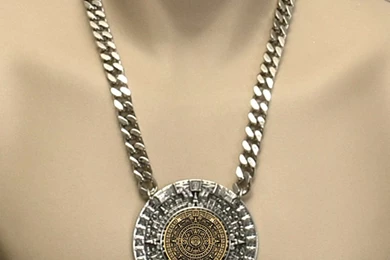 Huge Aztec Calendar Sun Stone Medallion Pendant By GoodSpiritWolf ...