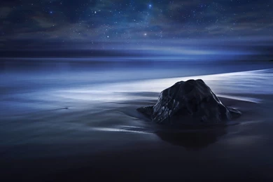 Blue Velvet Nocturnal Night Sky Sea Beach Wallpapers