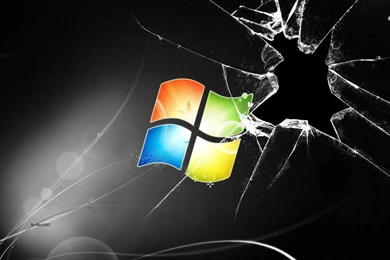 Wallpapers Brocken Screen Broken Glass Windows Logo 1366x768 ...