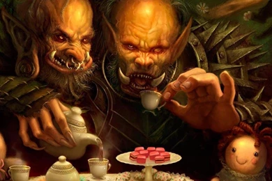 ORK TEA PARTY WALLPAPER   (