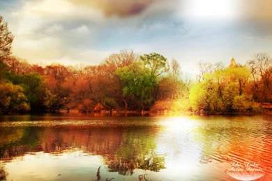 Lakes Mountains Water Scenery Sunset Wallpapers 2011