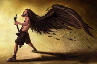 Painting Art Music Sneakers Guitar Wings Wallpapers