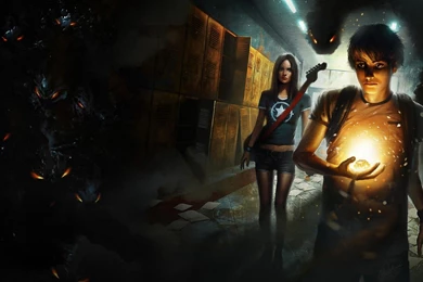 Art Dark Guy Girl Spirit Evil Guitar School Magic Wallpapers ...