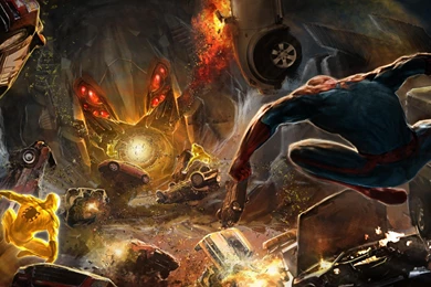 Spider man Explosions Superheroes Artwork Marvel Peter Parker ...