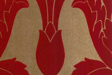 Classic Design Red And Gold Flock Wallpapers