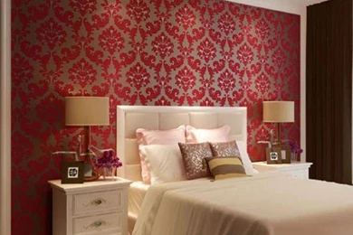 Online Buy Wholesale Red Flock Wallpapers From China Red Flock ...