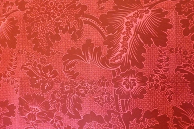 Strawberry Hill, Red Flock Wallpaper, Coloured With Cochineal ...