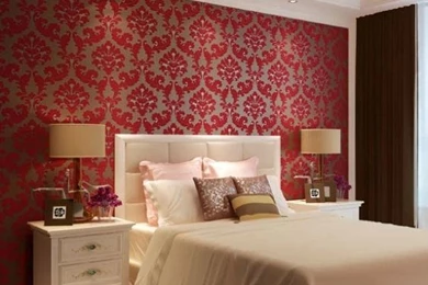 Online Buy Wholesale Red Flock Wallpapers From China Red Flock ...