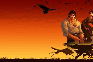 Download Sunsets Wolf Wallpapers 1366x768