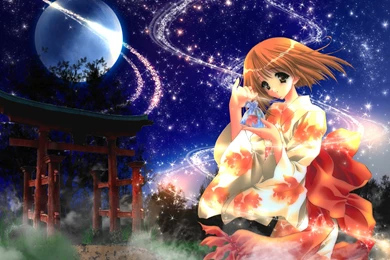 Anime Girl Under Moonshine HD Wallpapers