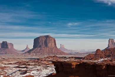 Monument Valley Snow   Wallpaper.