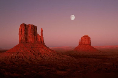 Deserts Utah Monument Valley Moonrise Wallpapers