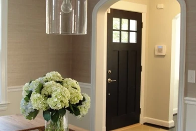 Grasscloth Wallpapers And Arch Moulding + Black Door + Candice ...