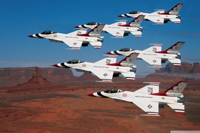 Thunderbirds Flying In Formation Over Monument Valley HD Desktop ...