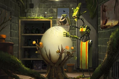 Egg Robot Cartoon HD Desktop Wallpapers