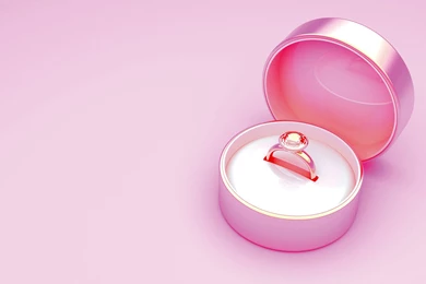 Special Gold Ring For Love Powerpoint Templates   Fuchsia ...